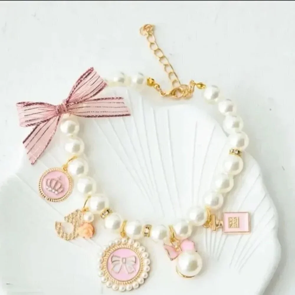 Rhinestone Pearl Necklace for Dog & Cat